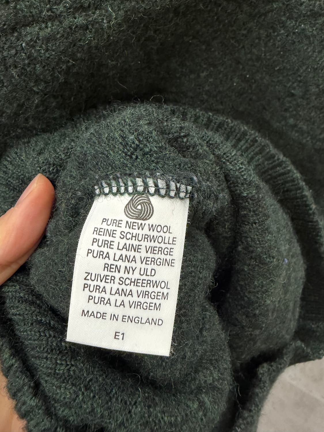 90s 버버리 스펠아웃 그린색 니트 스웨터 상품이미지7