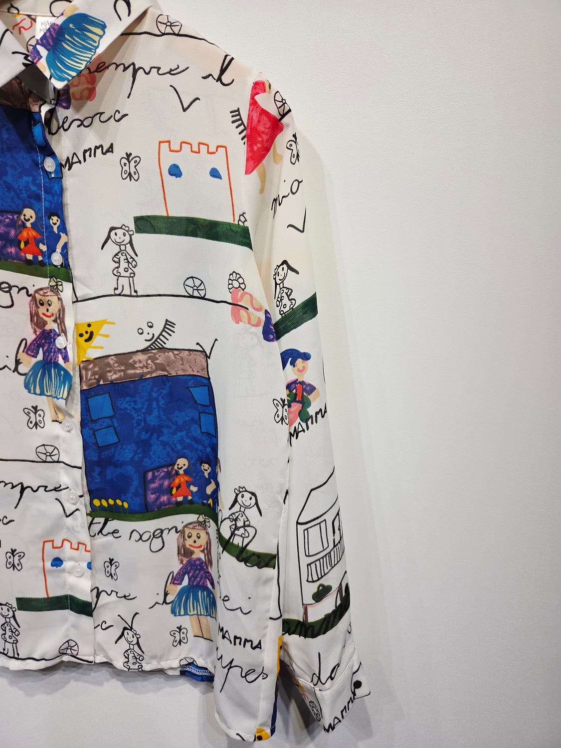 MAK MAKS. 여자 독특한 그림 프린팅 시스루 셔츠 상품이미지3