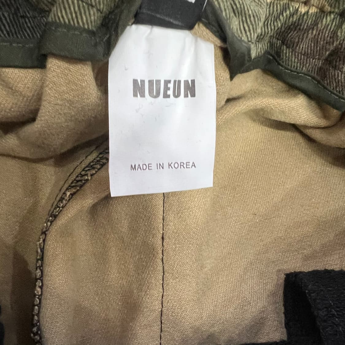 F) NUEUN 누은 카모 배색 이중지 트랙 밴딩 와이드 추리닝 팬츠 상품이미지5