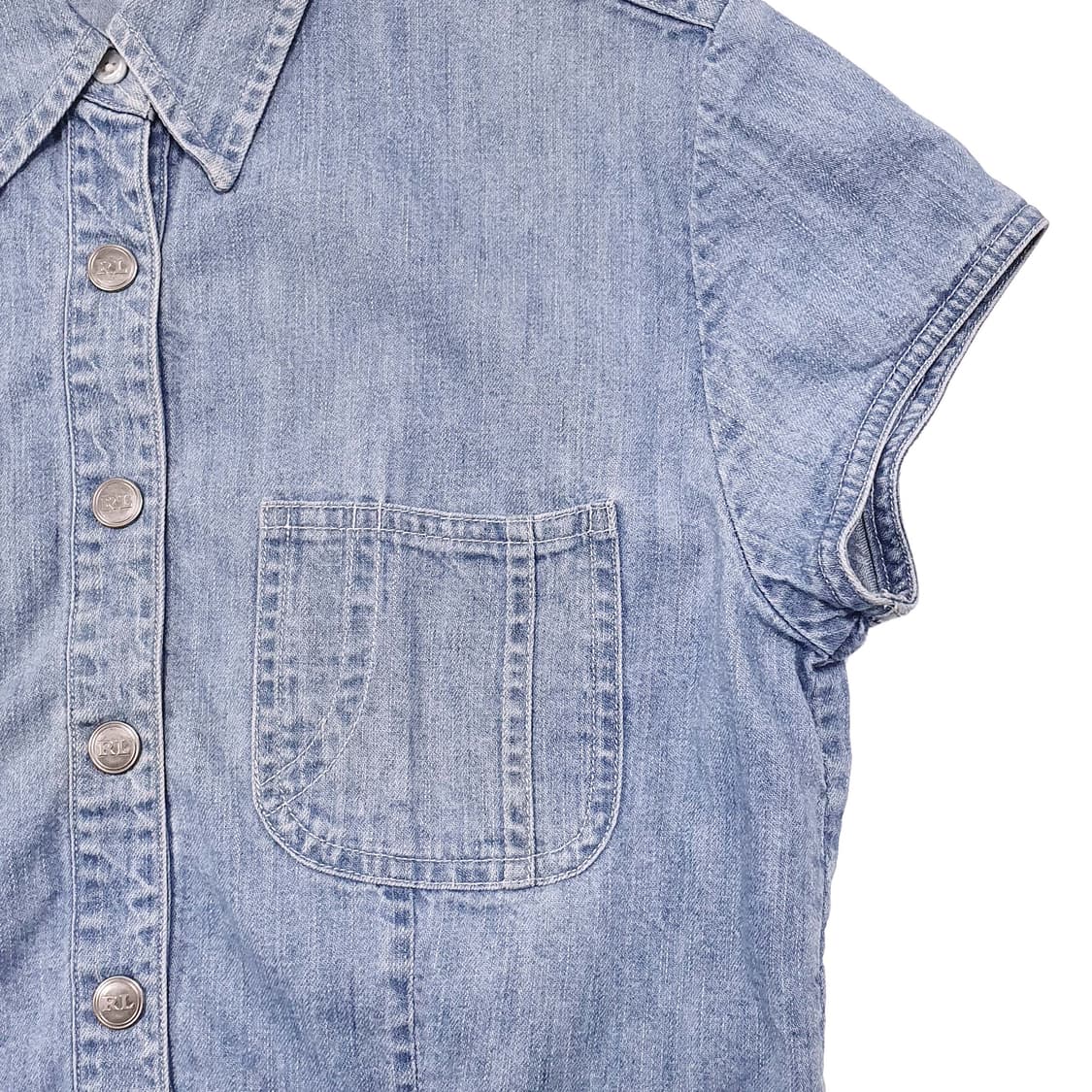 랄프로렌(RALPH LAUREN) 데님 슬림 반소매 셔츠 상품이미지6