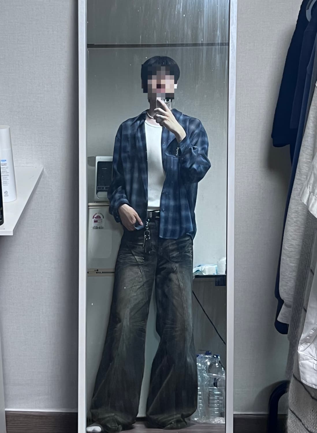 archive shirt v2 wool check blue m 상품이미지3