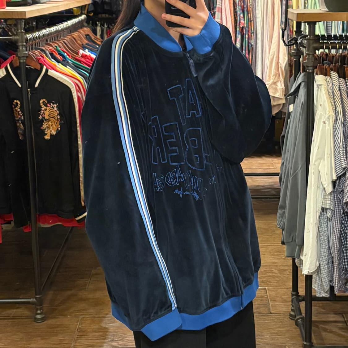 [HI] vtg 벨로아 벨벳 져지 네이비 상품이미지4