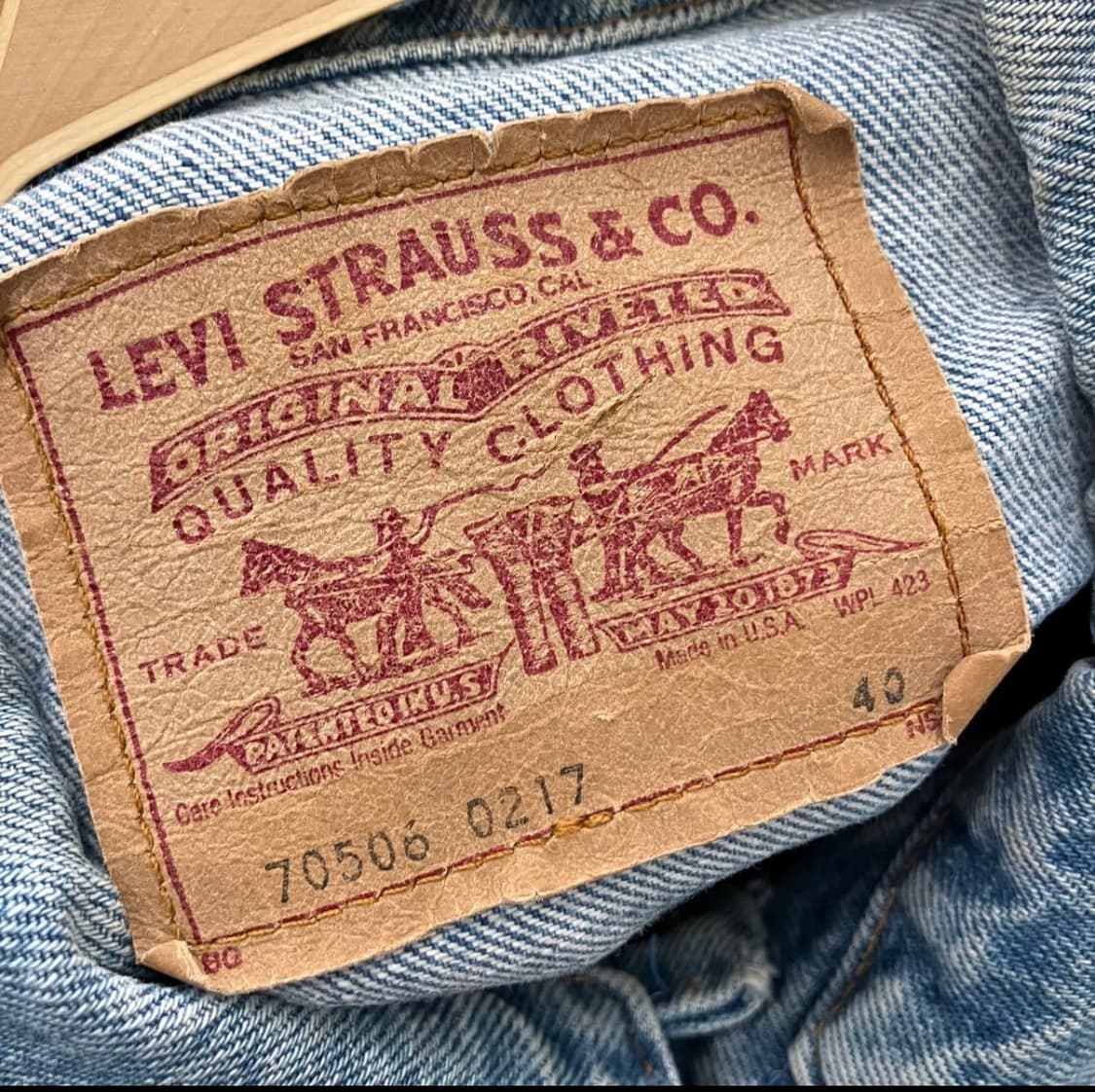 75 usa 리바이스 데님 청자켓 상품이미지3