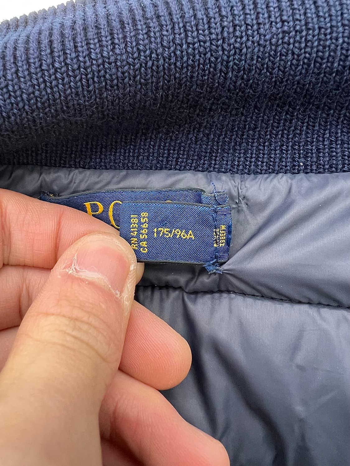 폴로 랄프로렌 네이비 퀼티드 니트 패널 스웨터 자켓 상품이미지8