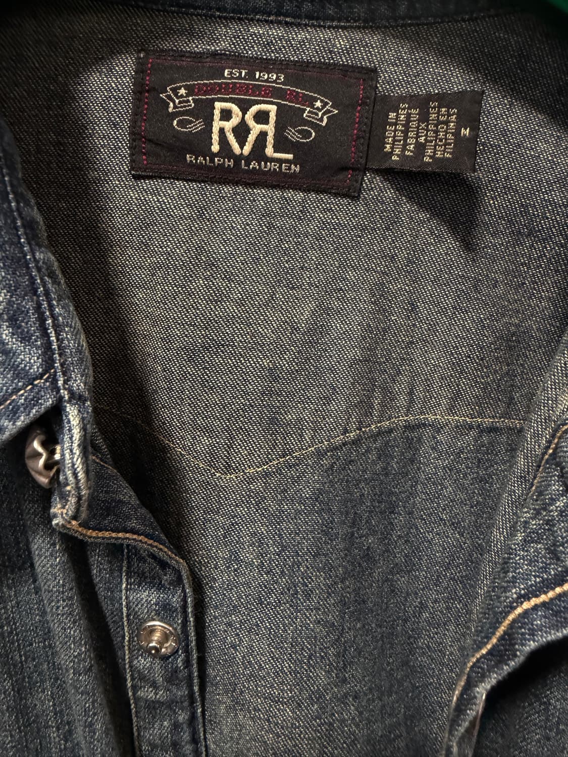 rrl 슬림핏 데님 웨스턴셔츠 상품이미지3