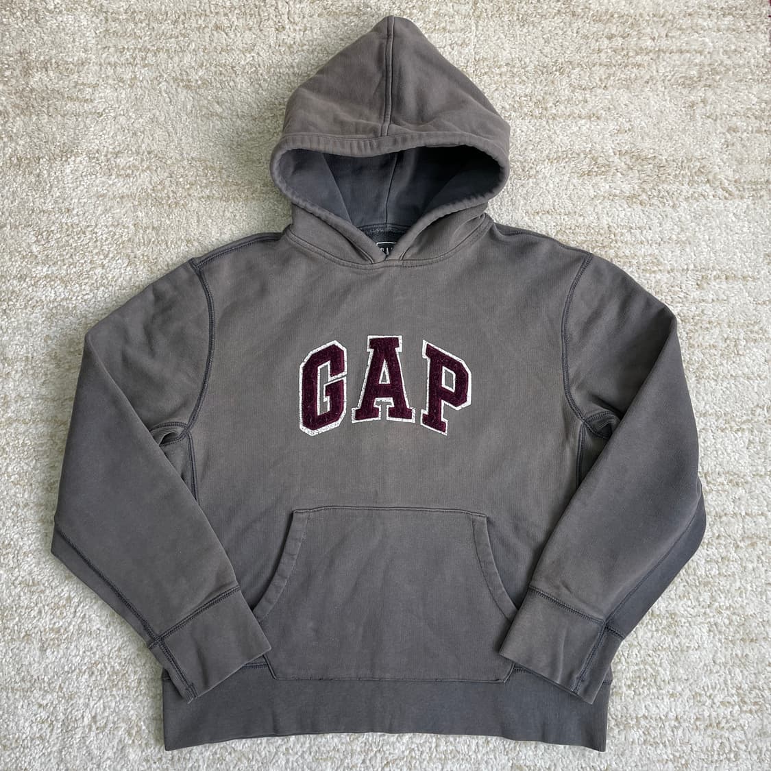 [M] 00s GAP 갭 헤비웨이트 부클 로고 후드티셔츠 상품이미지1