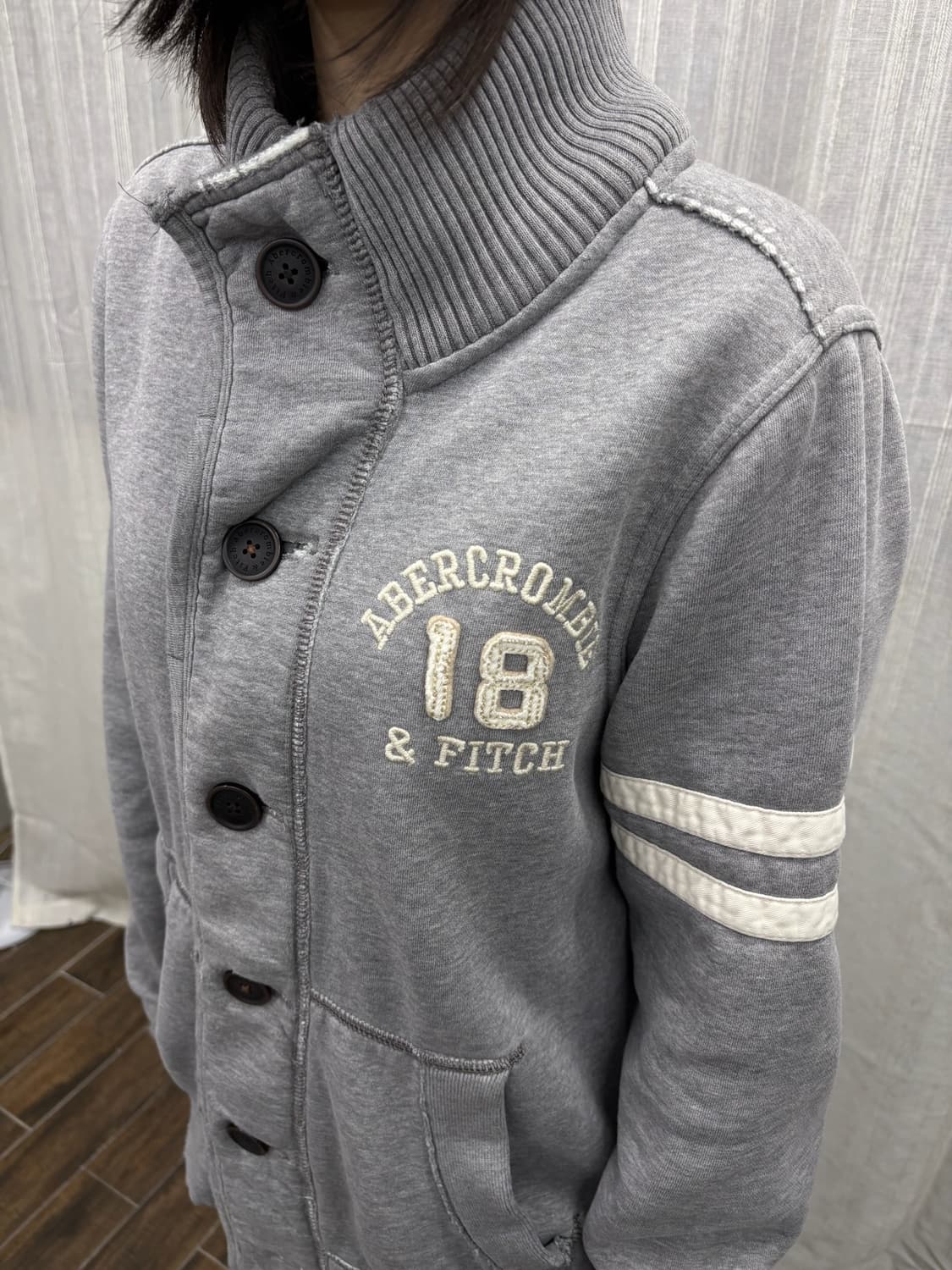 아베크롬비 헤비 코튼 숄카라 버튼 가디건 자켓 상품이미지2