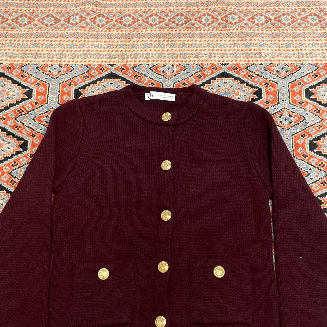 자라 버건디 니트 가디건 여성L 상품이미지2