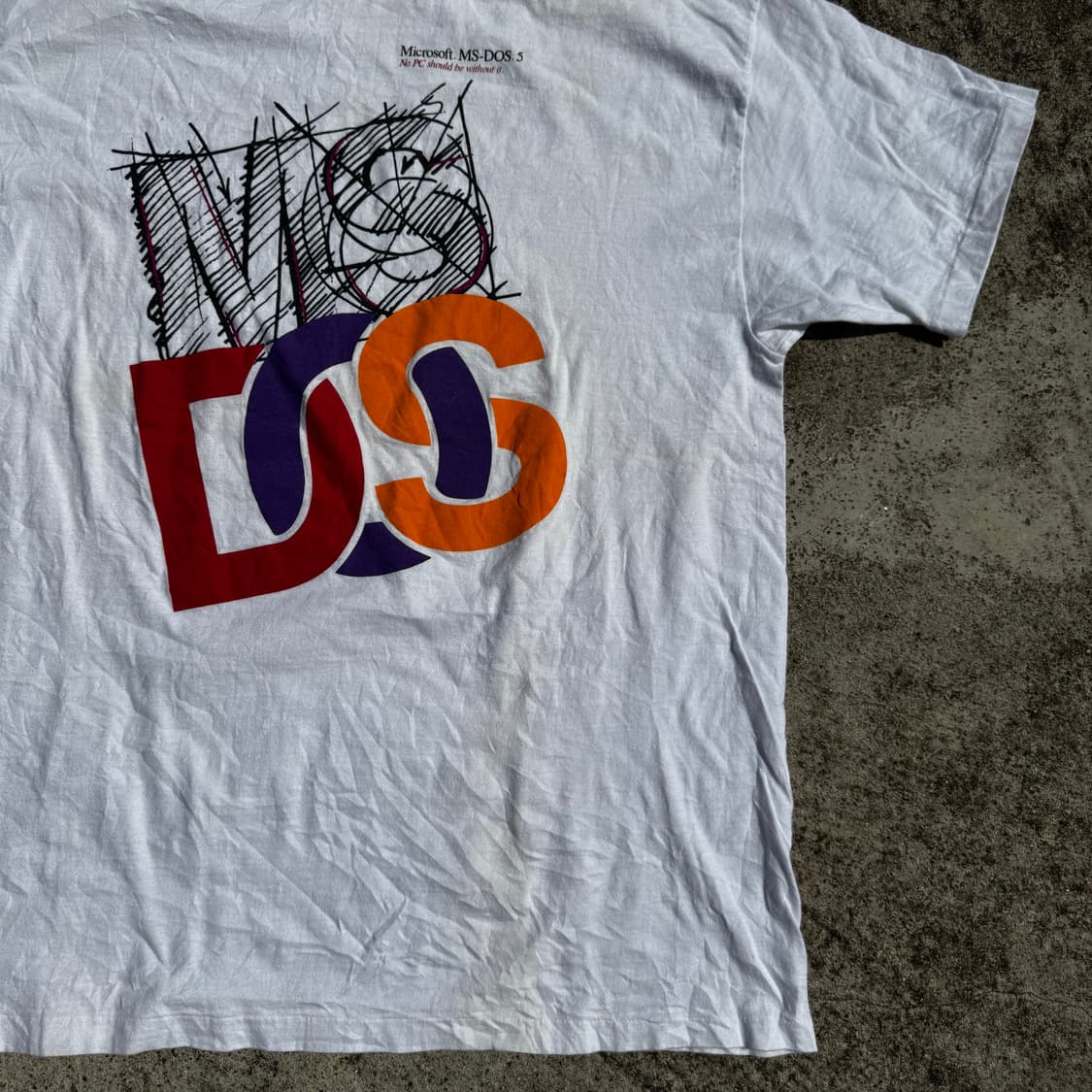 [XL] 90s 마이크로소프트 MS-DOS5 프린트 반팔티 상품이미지4