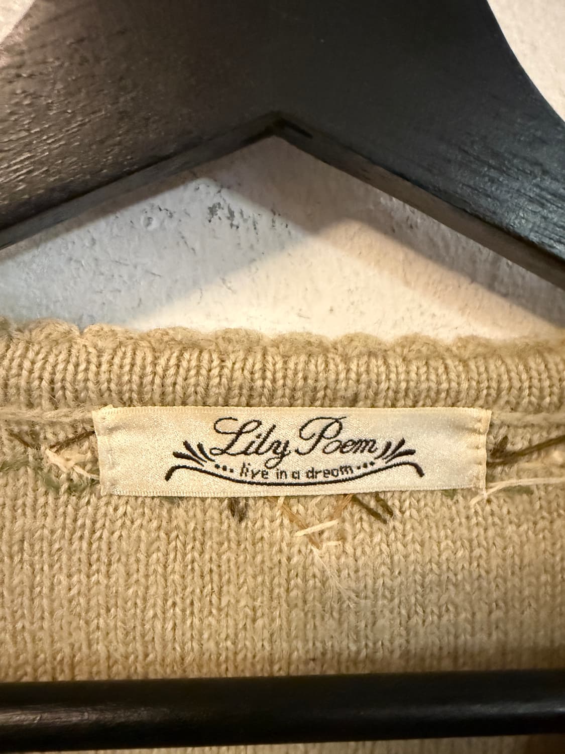 Jpn VTG Lily Poem 자수 울 가디건 상품이미지3