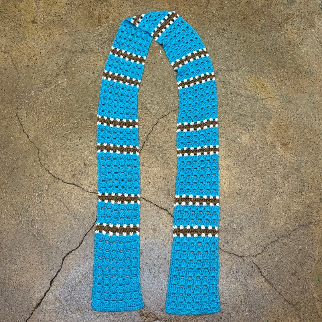 미국 빈티지 니트 스트라이프 핸드메이드 손뜨게 머플러 목도리 상품이미지1