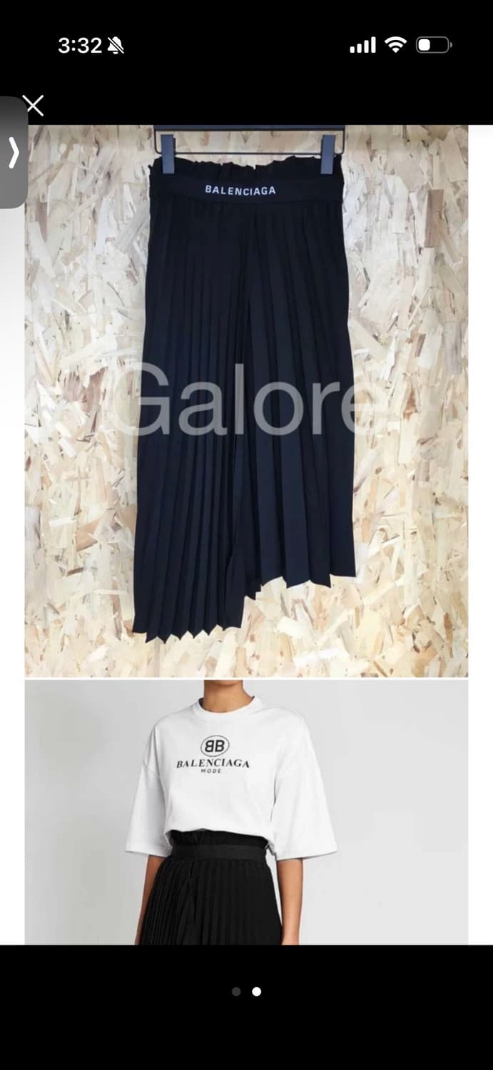 (F38)발렌시아가 비대칭 플리츠 치마 상품이미지2