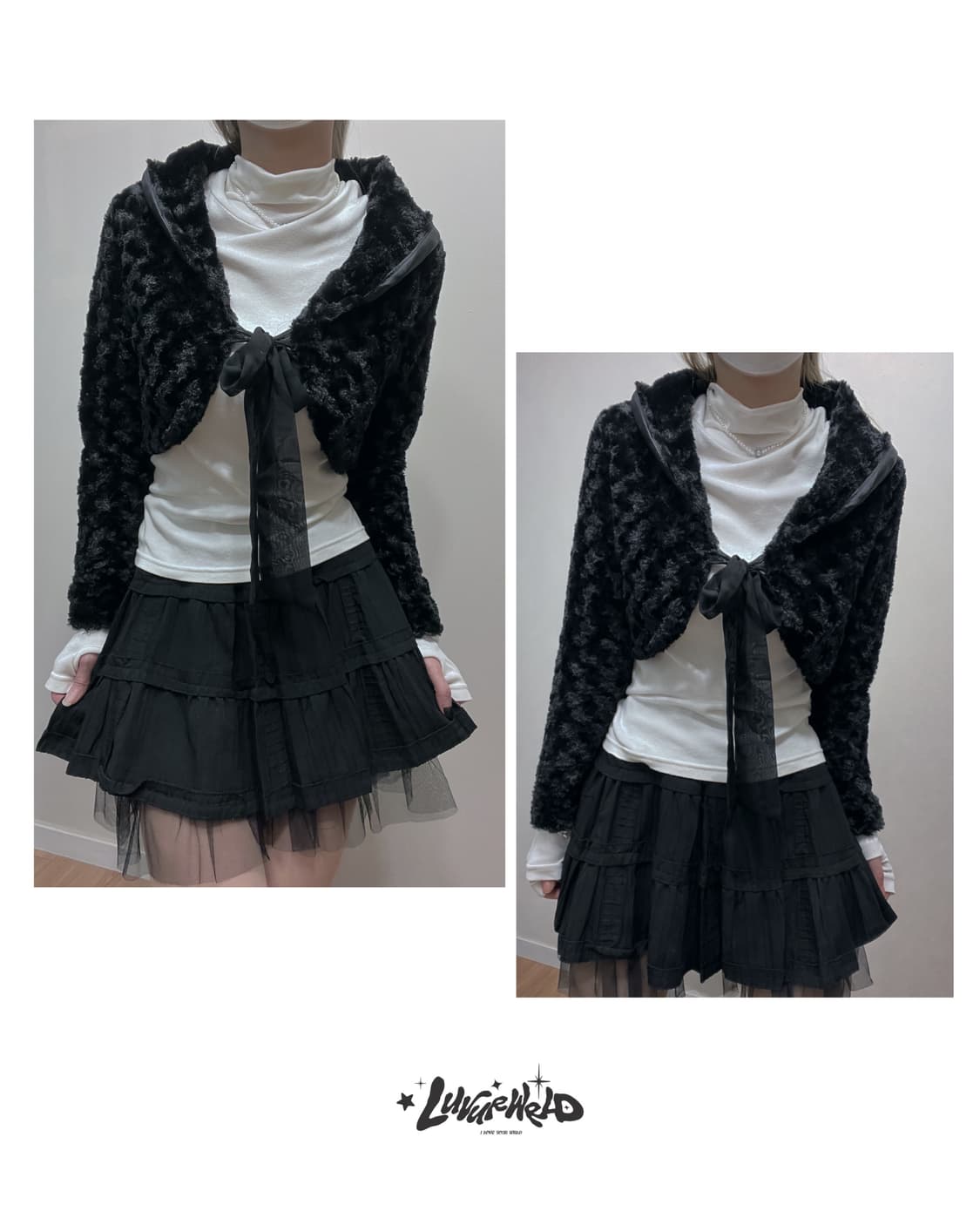 빈티지 블랙레이스 미니스커트 갸루 상품이미지6