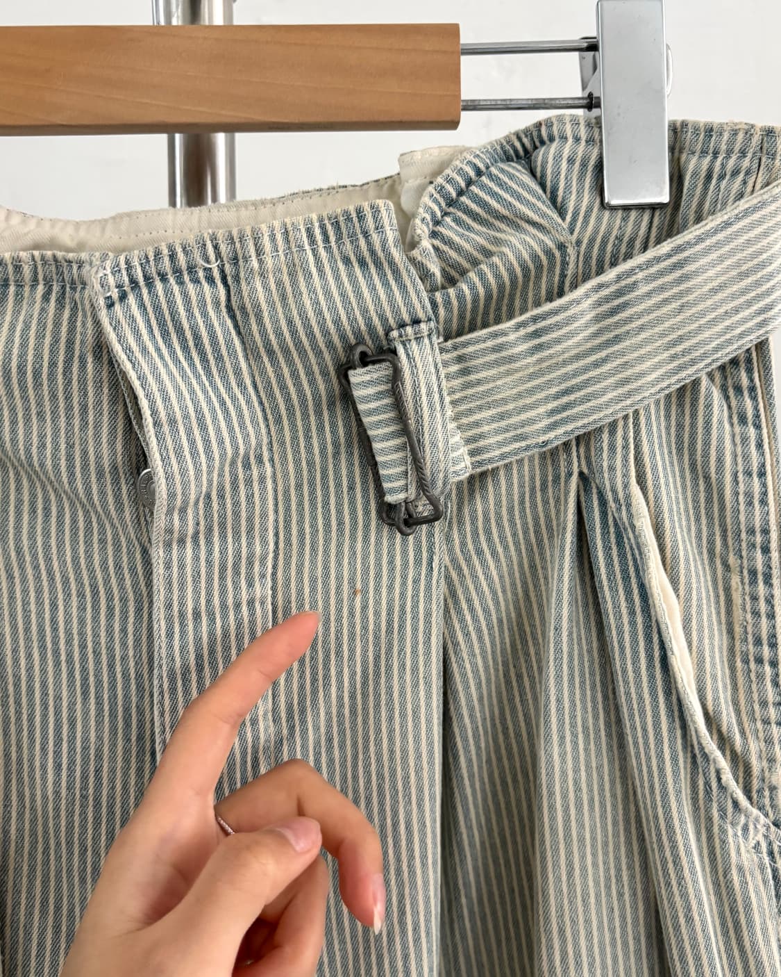 Polo 폴로 랄프 로렌 신형 스트라이프 벨티드 와이드 팬츠 상품이미지4