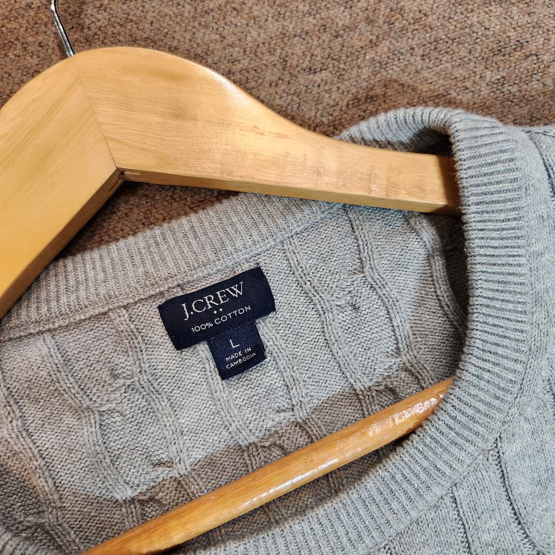 J.crew 제이크루 코튼 케이블 니트 L 상품이미지2