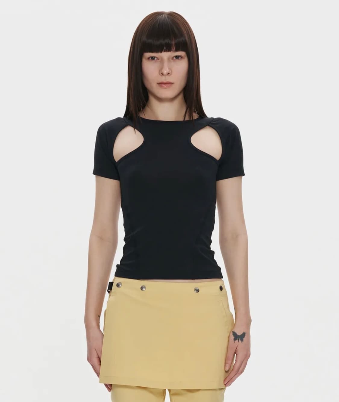 Cut Out Half Sleeve Black 상품이미지1