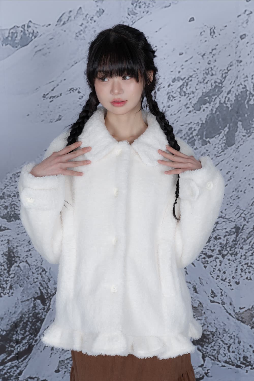 나이엔 퍼 코트 아이보리 상품이미지1