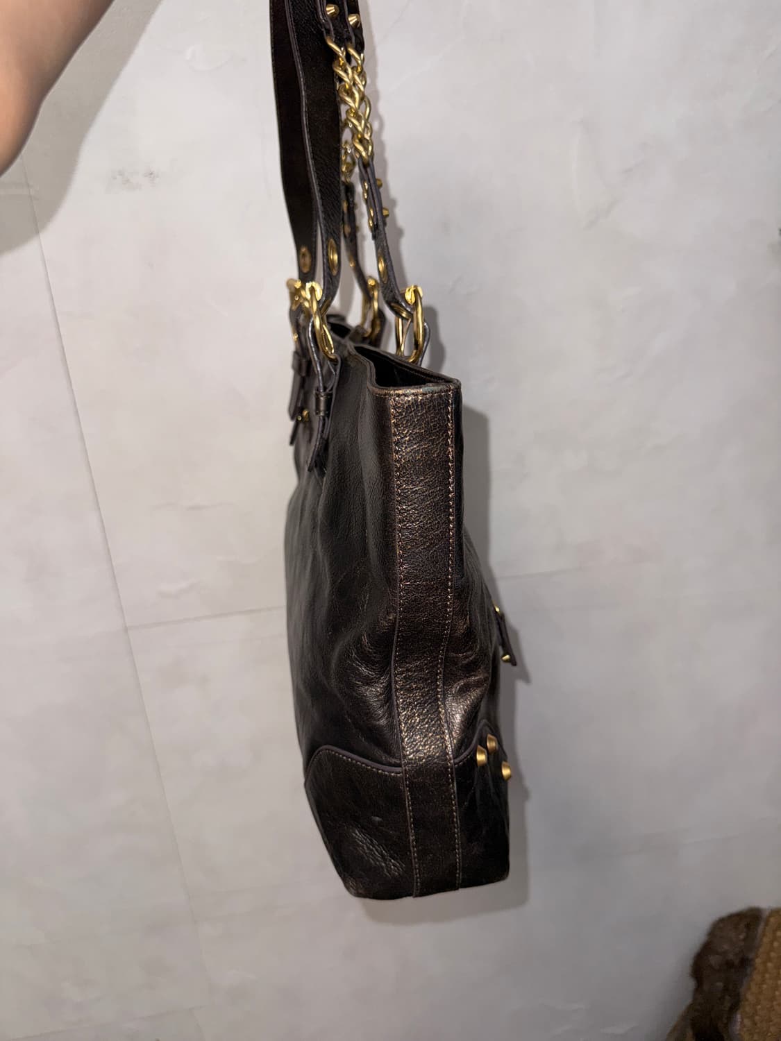 VincisBench metal brown chain buckle 토트백 상품이미지6