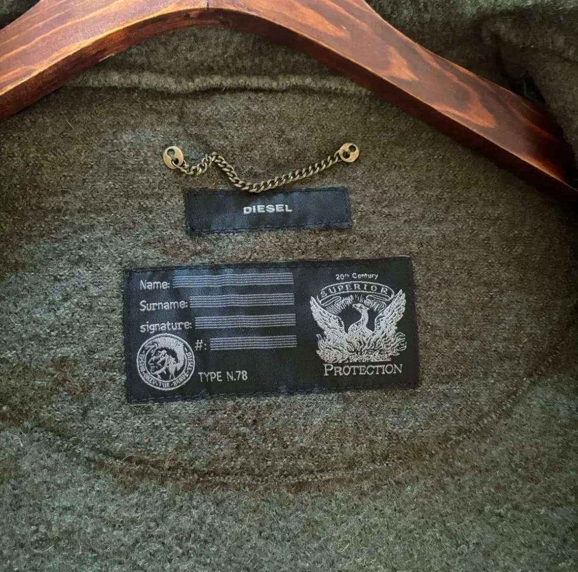 디젤 울코트 XS 슬림핏 수입 정품 밀리터리 집업 상품이미지5