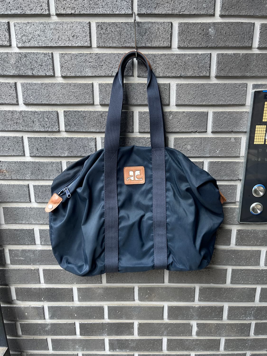 90s Courreges 꾸레쥬 로고 쇼퍼백 네이비 상품이미지1