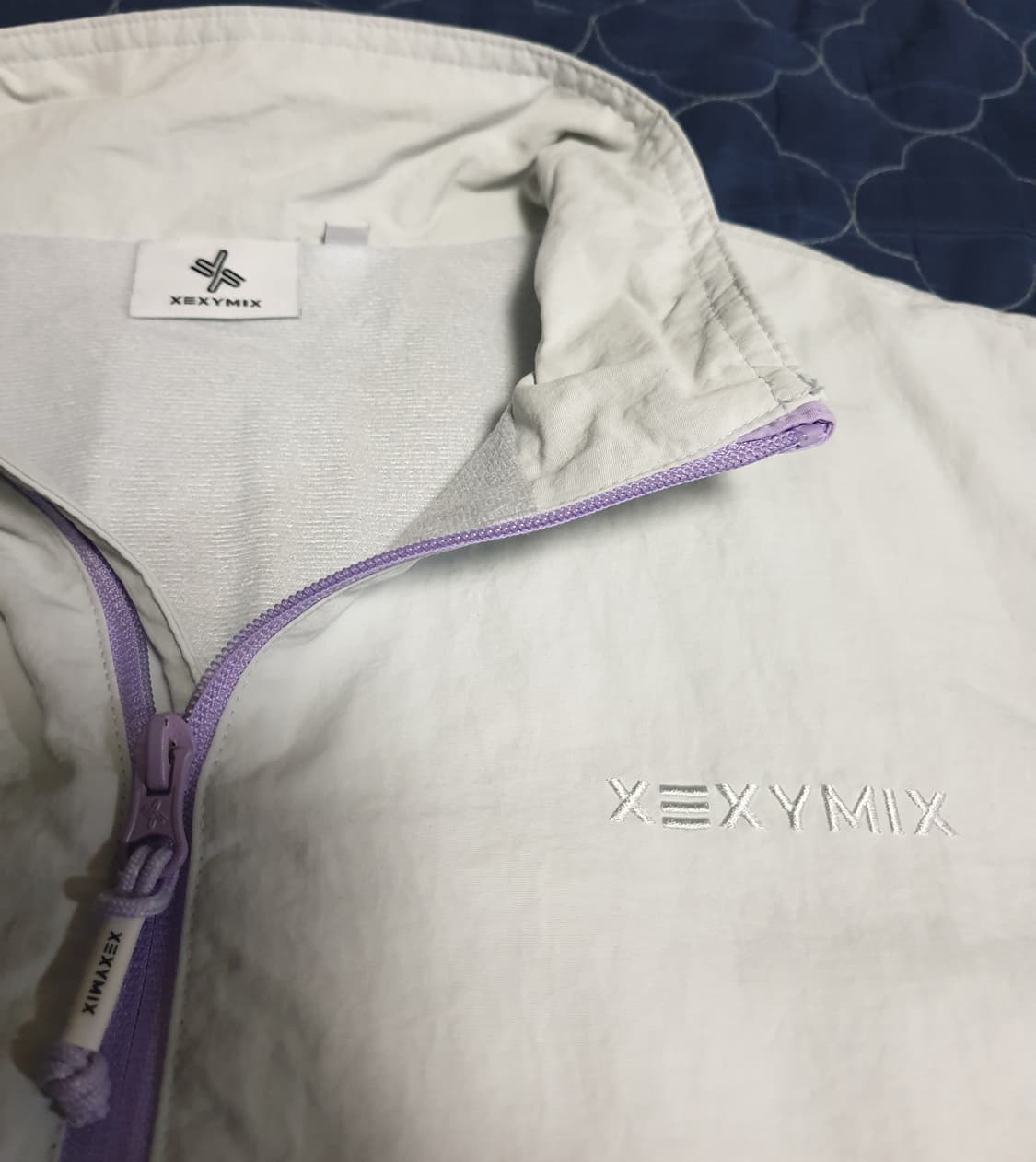 젝시믹스 22s 오버사이즈 배색 하프집업 바람막이 (S) 상품이미지2