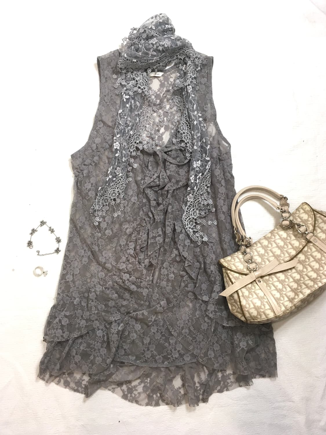 Set) jpn vintage soragrey frill cd+muffl 상품이미지8