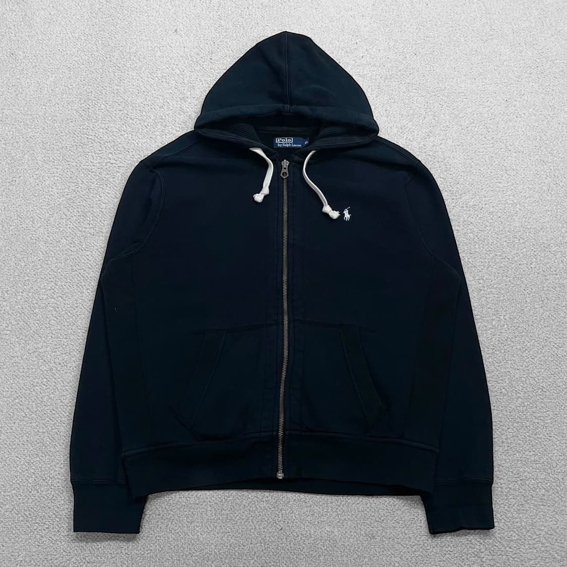 폴로 랄프로렌 포니 로고 써멀 후드집업 블랙 상품이미지1