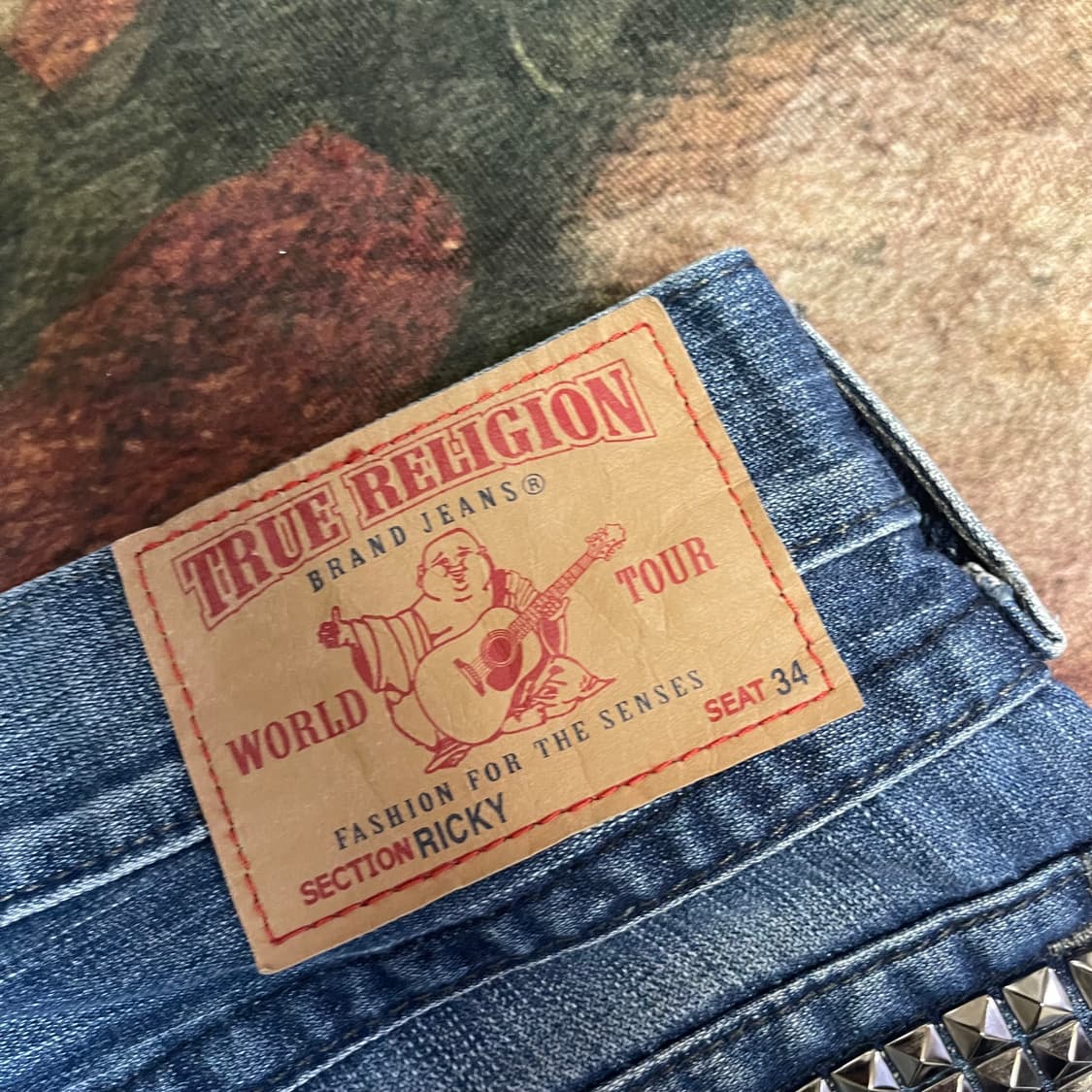 트루릴리전 빈티지 락스터드 진청워싱데님진 33 상품이미지6