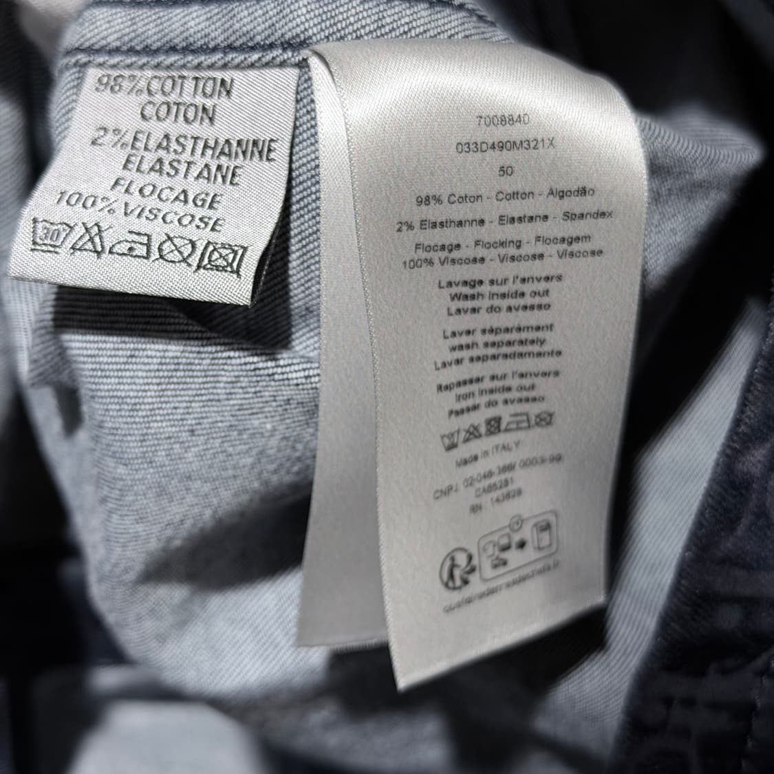 (A+/50) / 디올 오블리크 벨벳 카스리 데님 자켓 상품이미지7