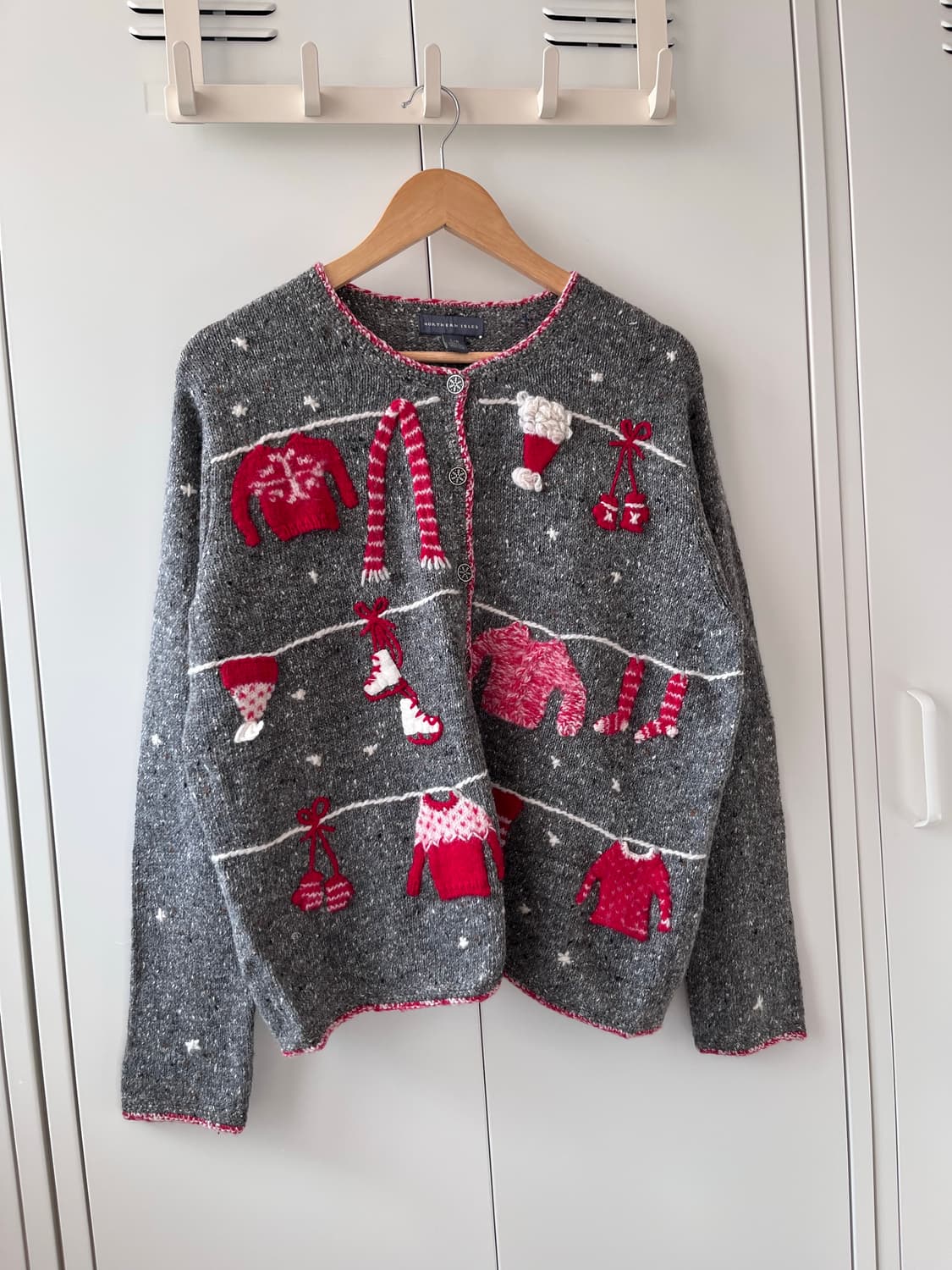 Northern Isles 눈꽃송이 자수 니트 가디건 상품이미지2