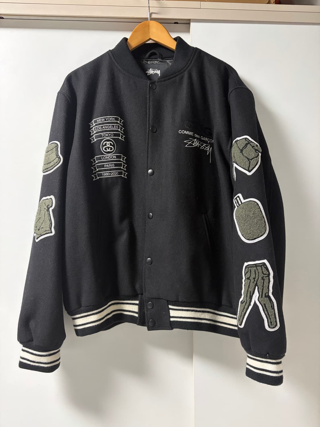 스투시 꼼데가르송 바시티 xl 상품이미지1