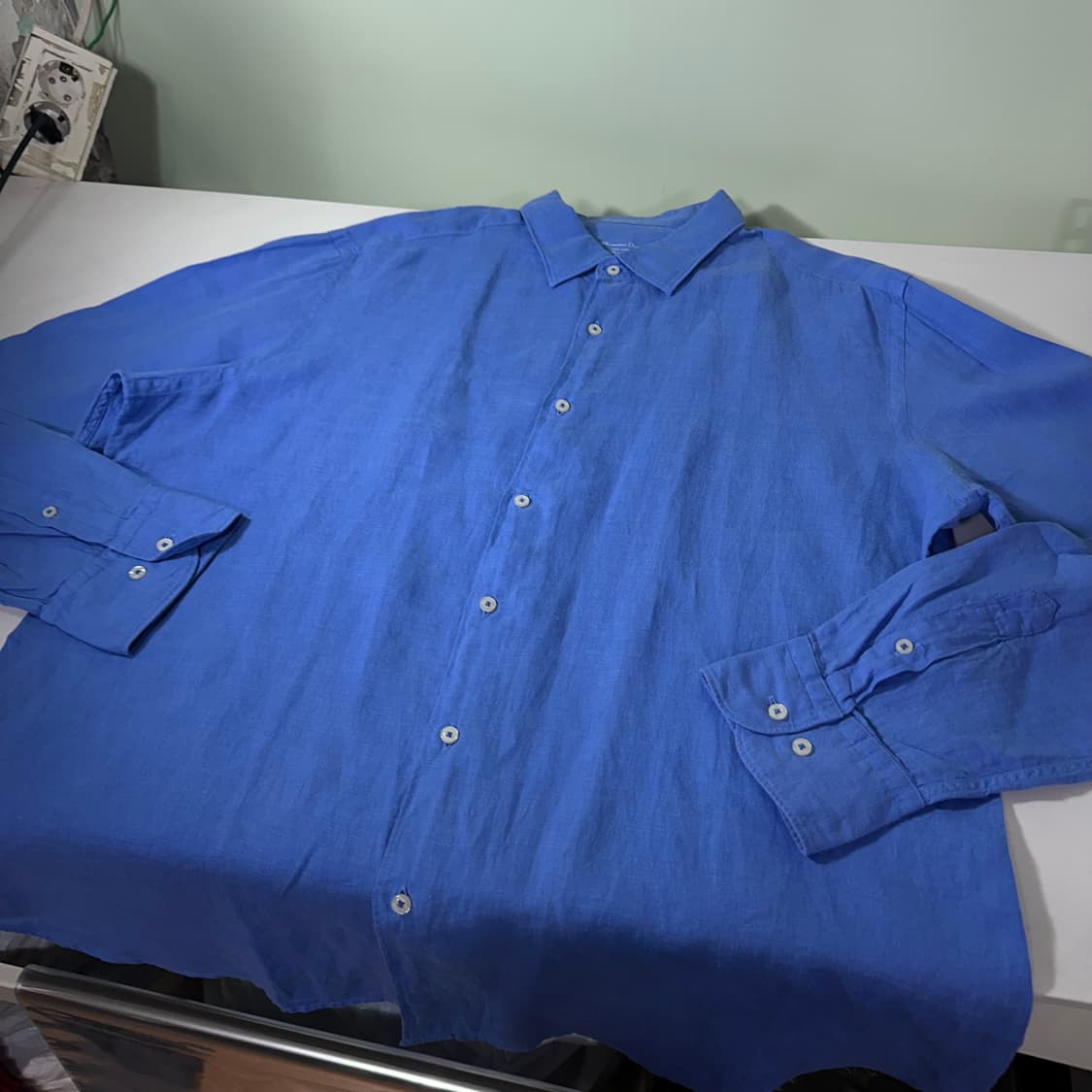XXL 110 마시모두띠 스카이블루 린넨100% 린넨셔츠 상품이미지3