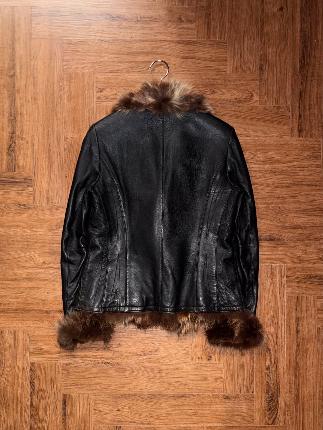 빈티지 퍼 트리밍 레더자켓 상품이미지5