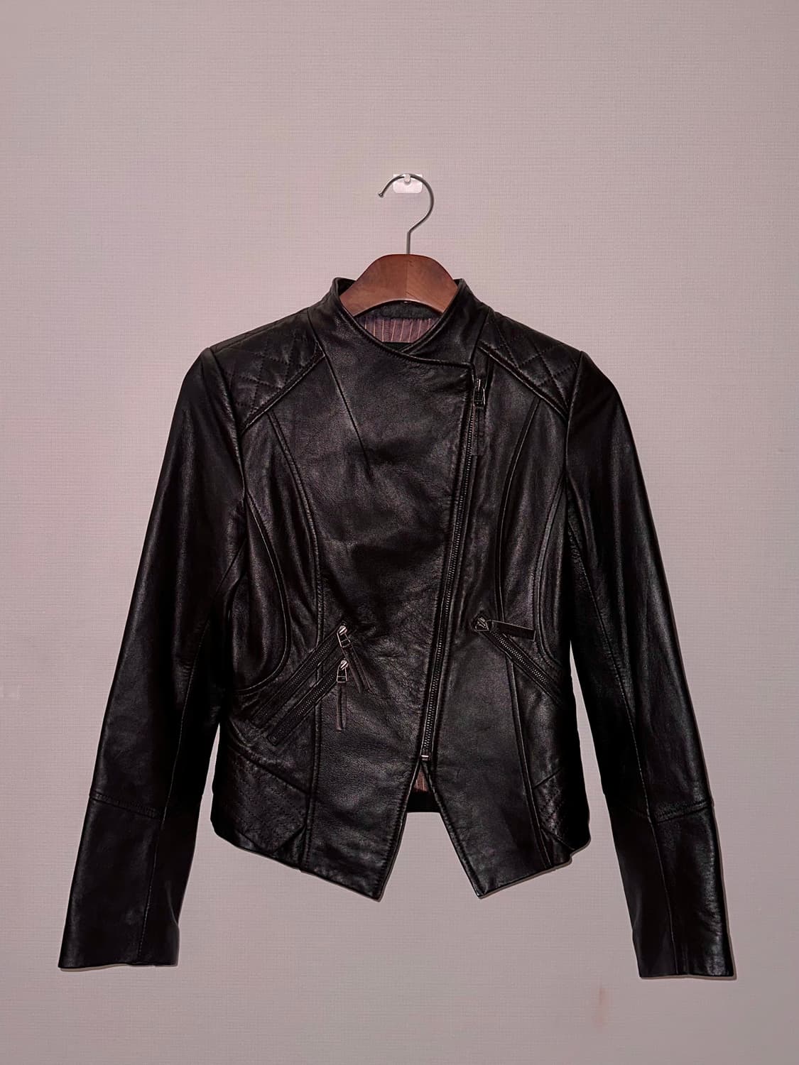 빈티지 비대칭 양가죽자켓 상품이미지4