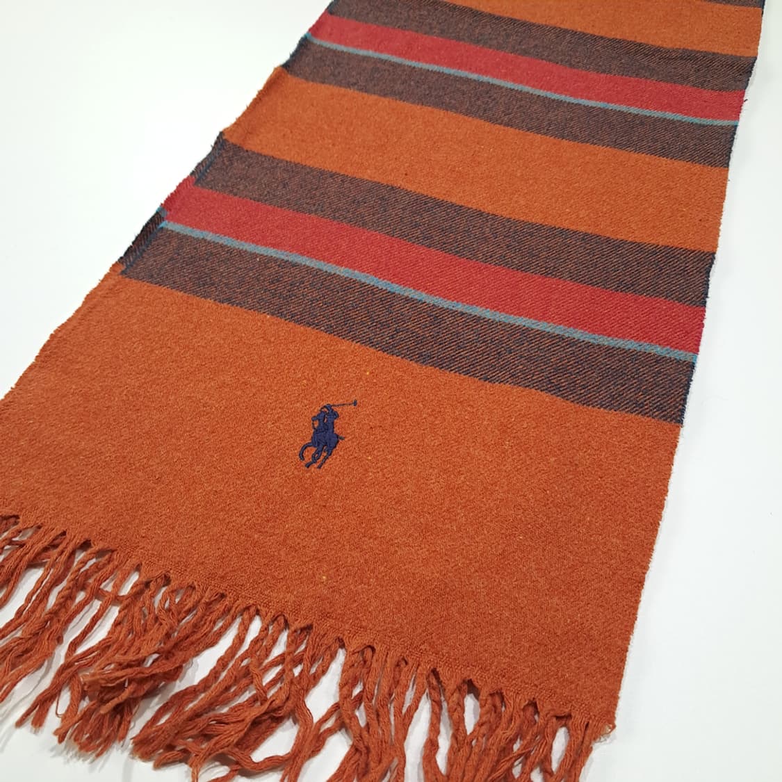 MX611 폴로 00s 울 멀티스트라이프 오렌지 머플러 목도리 상품이미지4