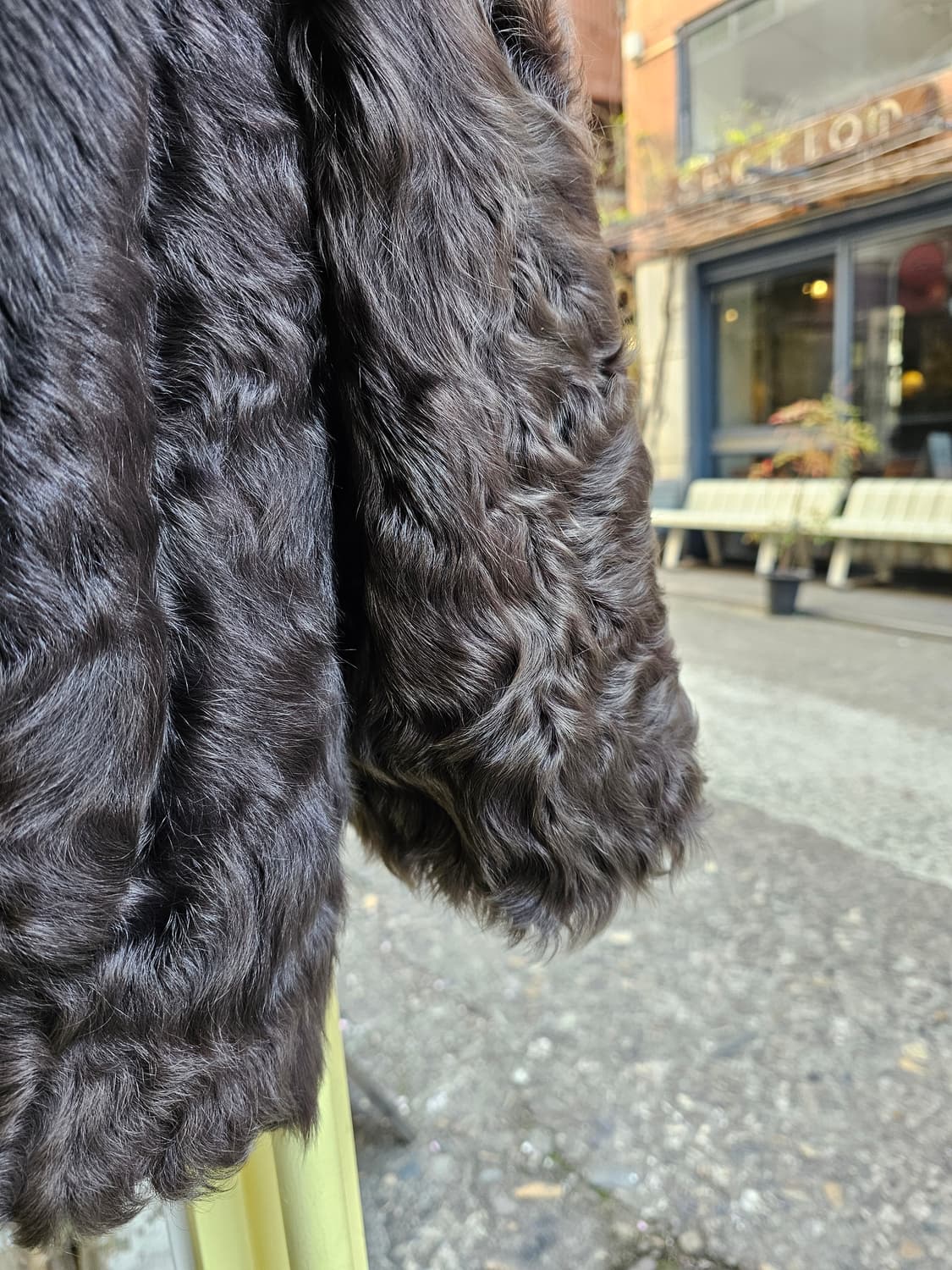 퍼플 딥그레이 램스&폭스 퍼 숏 봄버 상품이미지6