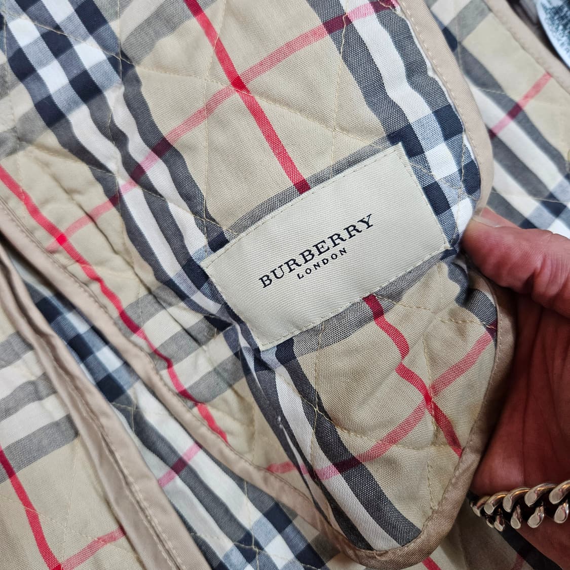 버버리(Burberry) 시그니쳐 체크 퀄팅 코트 UK10 size 상품이미지6