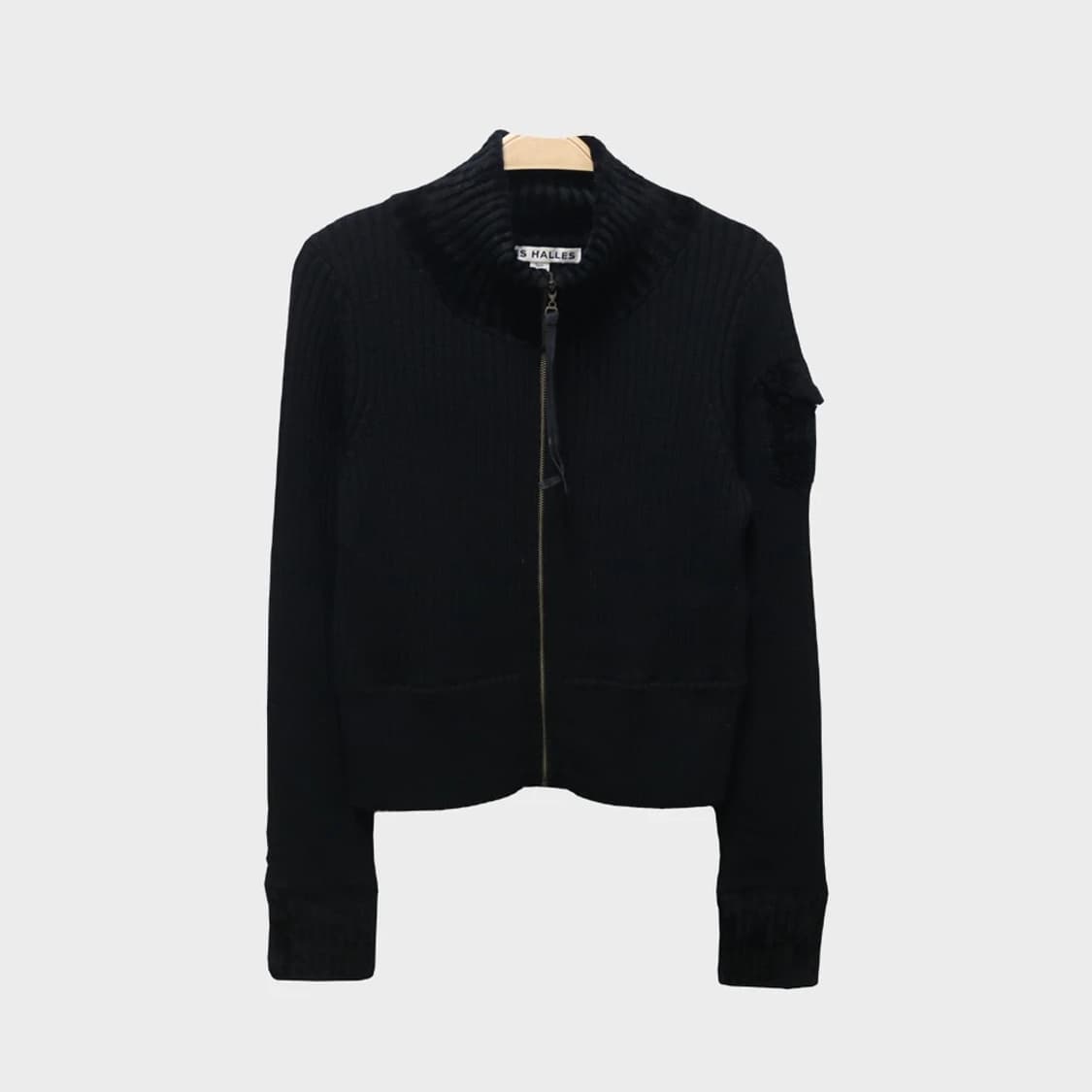 LES HALLES 울 터틀넥 니트 크롭 집업 60471 상품이미지1