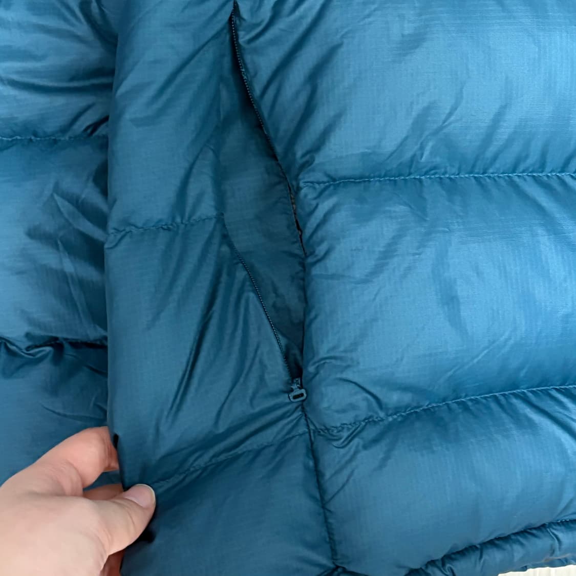 몽벨 알파인 라이트 다운 패딩 아쿠아 블루 상품이미지7