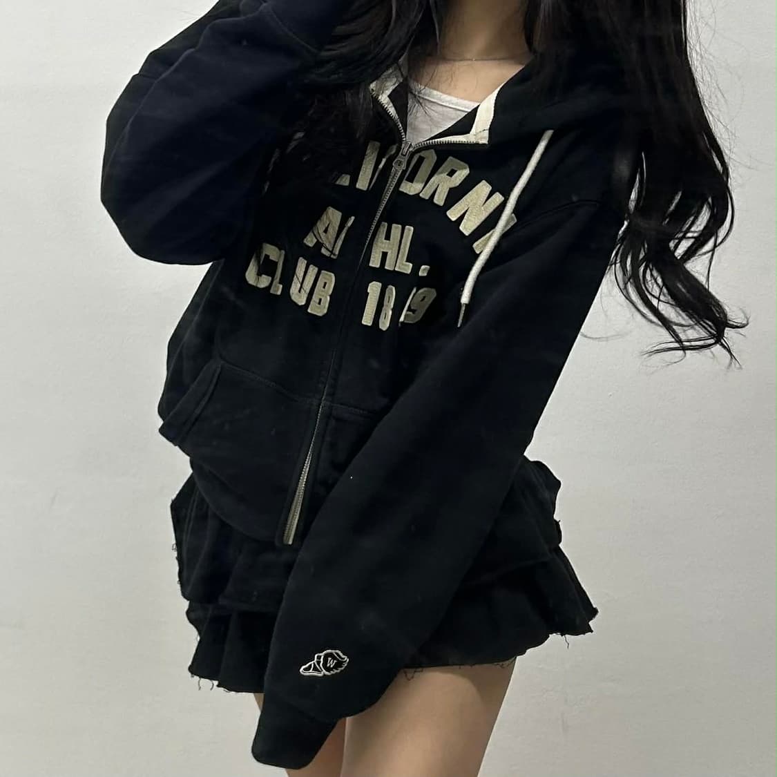 후아유 y2k 러블리힙 걸즈 후드집업 희귀져지(L) 상품이미지1