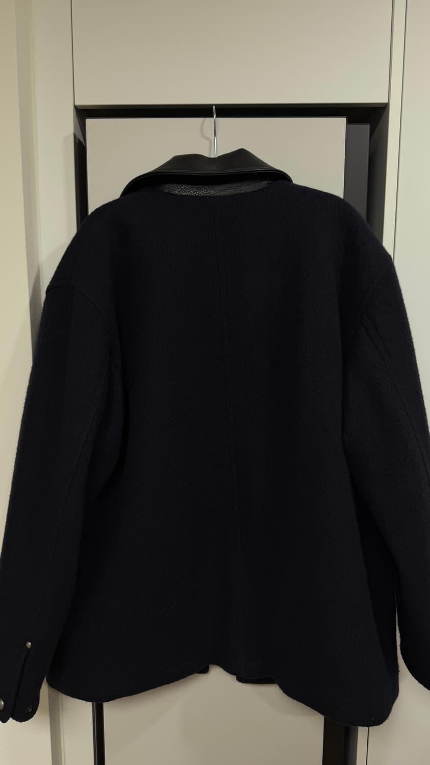문선 Studed Wool Half Coat Navy 상품이미지3