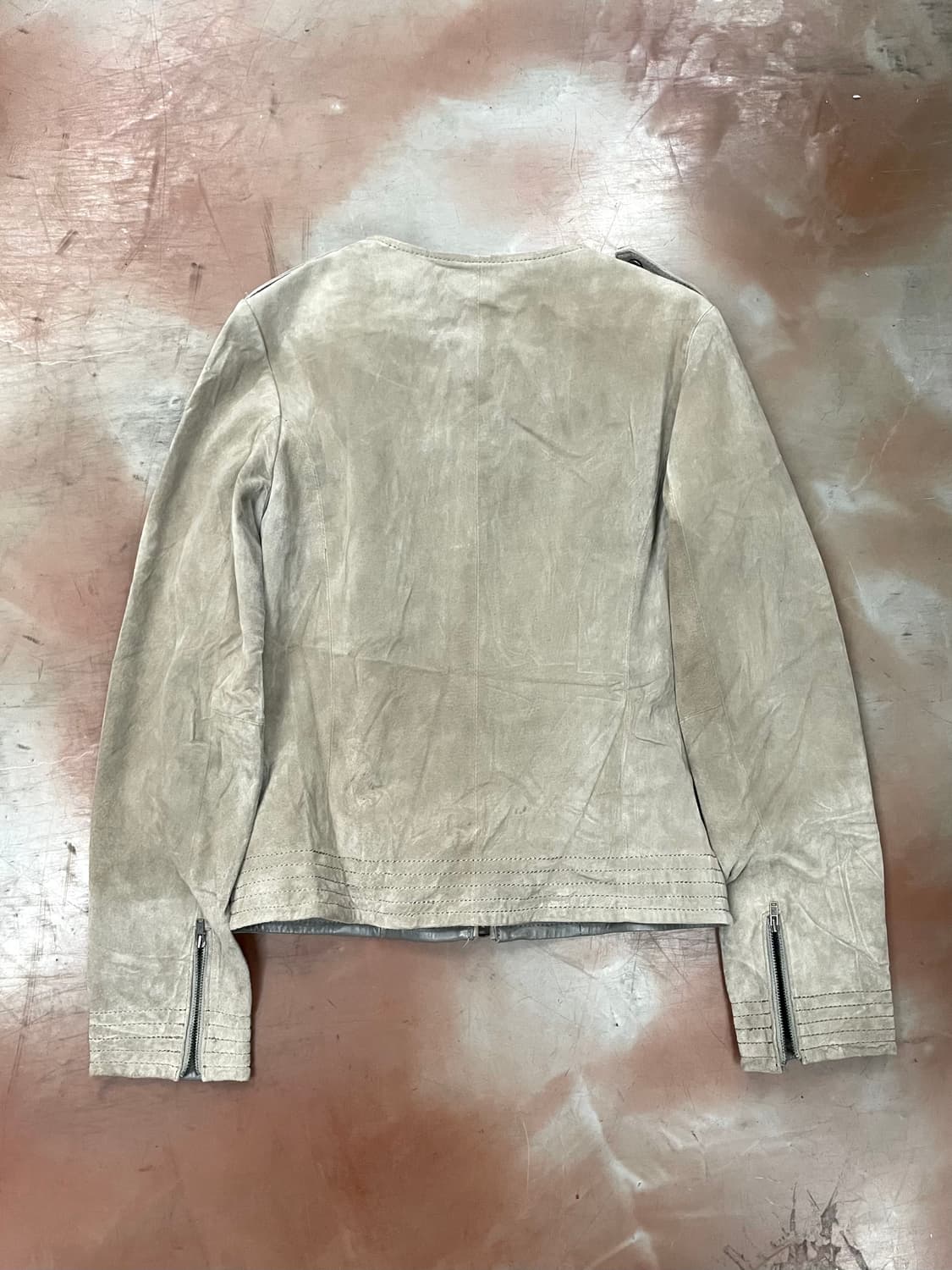 suede beige Zipper Details jacket 상품이미지5