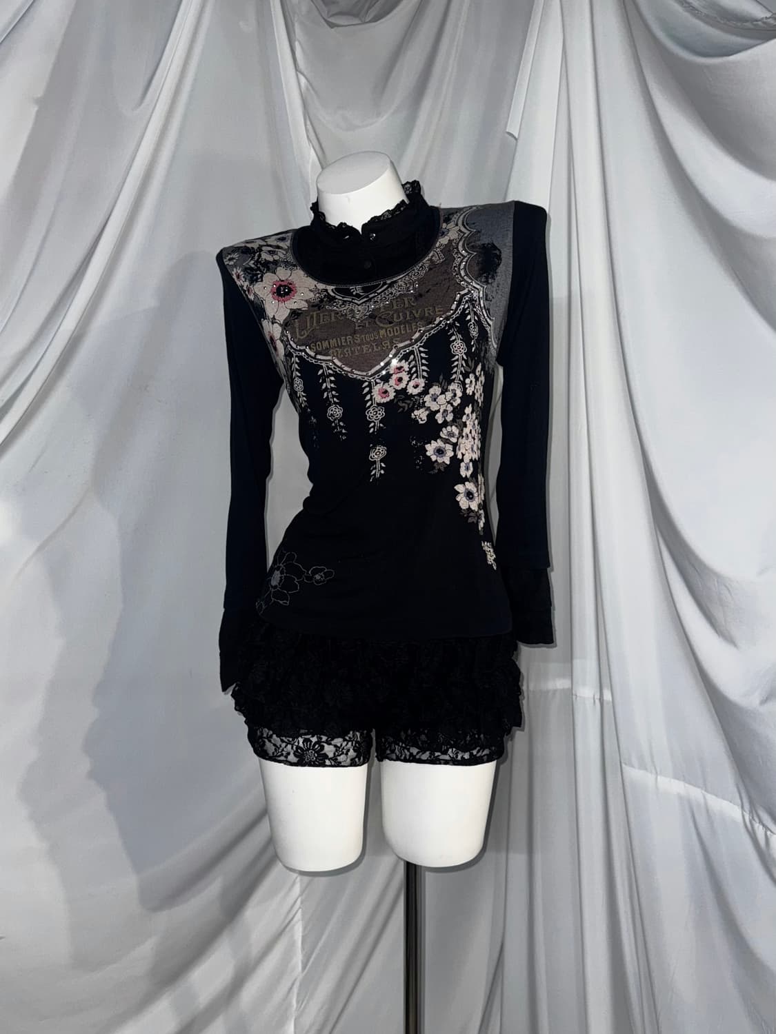 엑시즈팜 무채색 오리엔탈 블랙 고스고딕 코디세트 상품이미지6