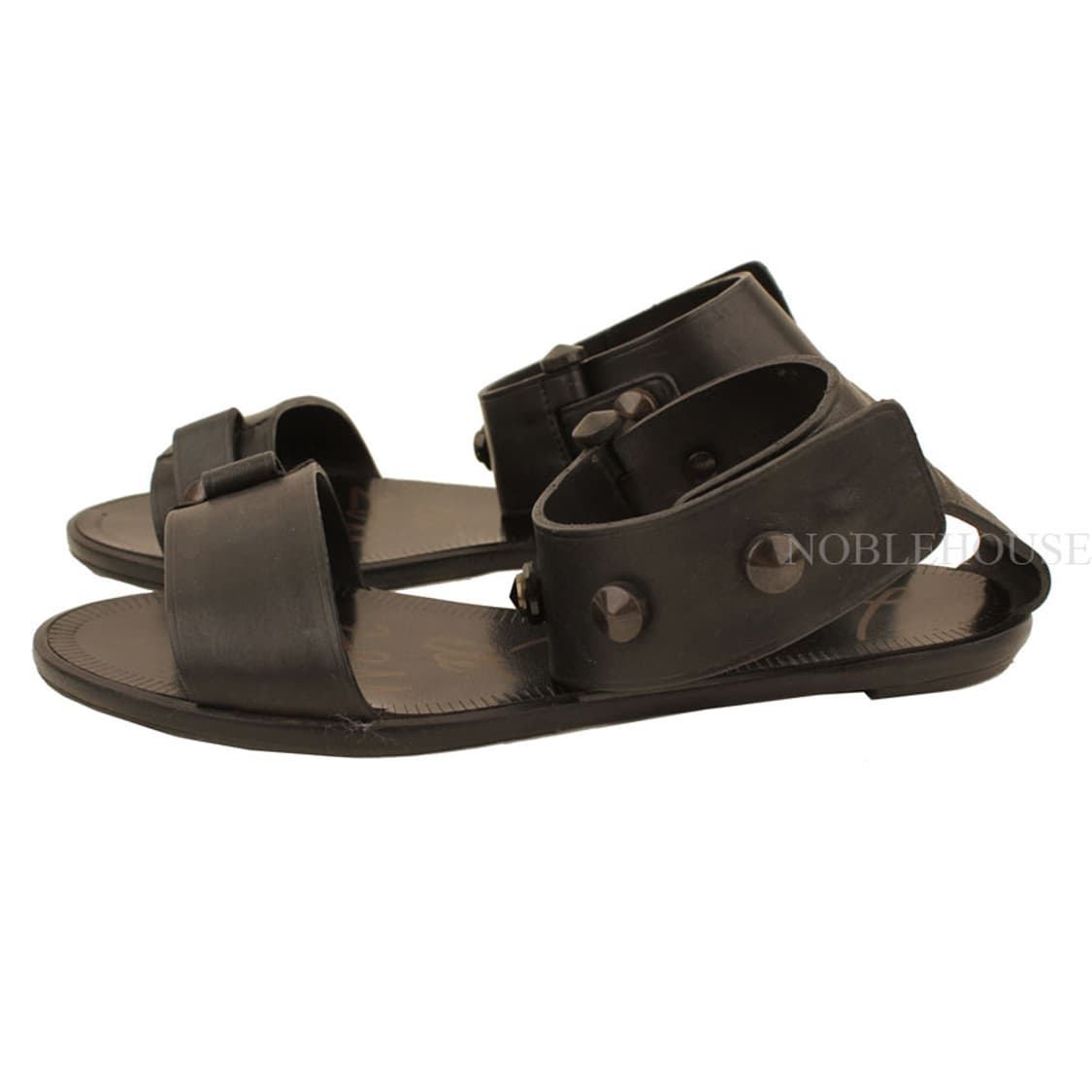 랑방 에떼 블랙 스터드 앵클스트랩 플랫샌들 36 상품이미지1