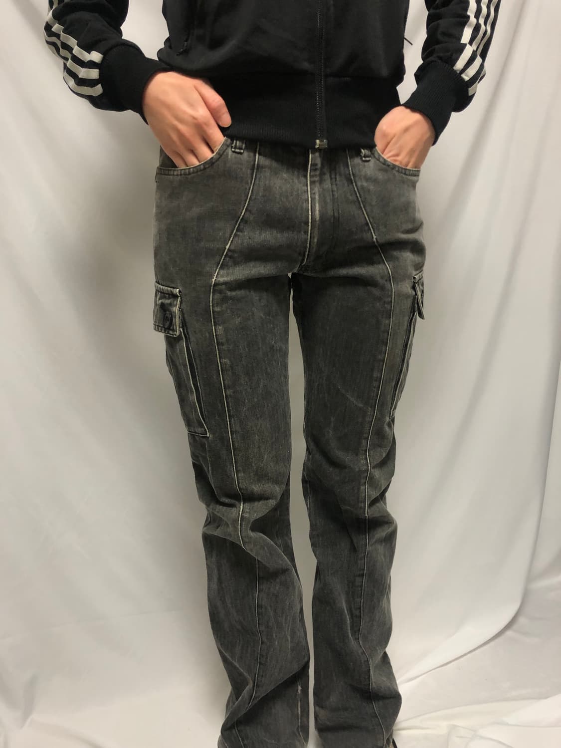 빈티지 블랙 포켓 디테일 팬츠 상품이미지3