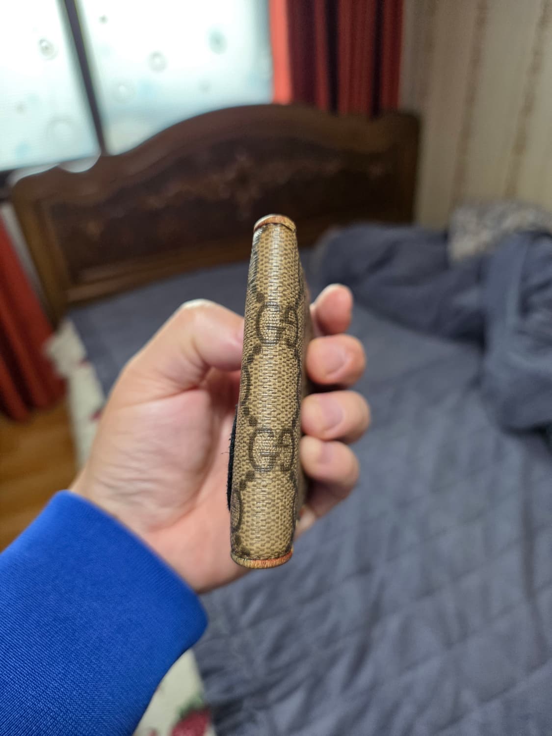 (정품) 구찌 GG 패치 자수 슈프림 캔버스 쿠리에 반지갑/개인/팝니다. 상품이미지6