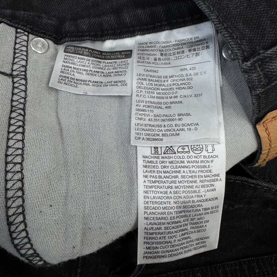 리바이스 569 새깅 와이드 데님팬츠 블랙 상품이미지7