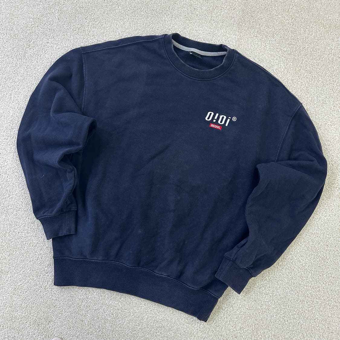 F 오아이오아이 네이비 맨투맨 0319D 상품이미지1