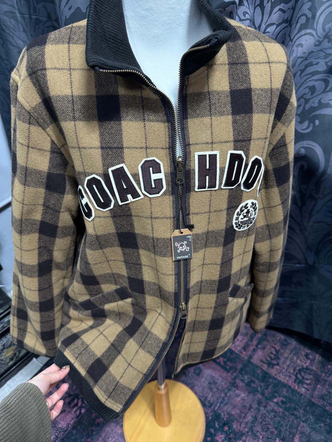 리버시블 브라운 체크 투웨이 자켓 상품이미지5