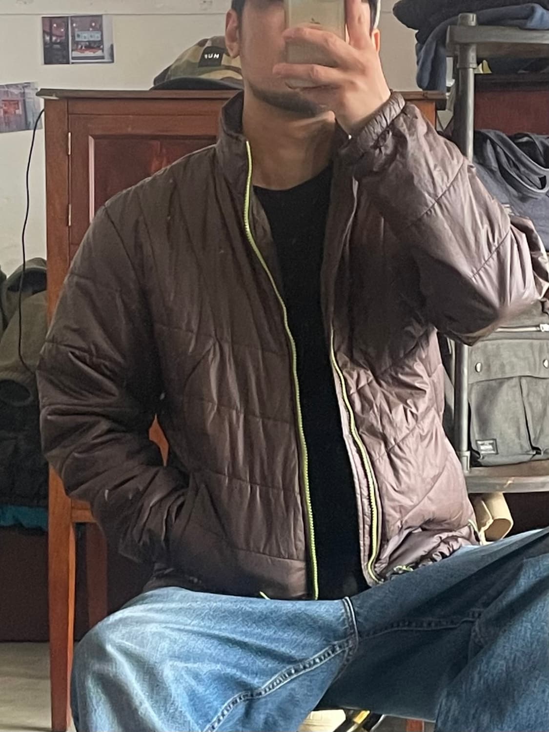 몽벨 경량 패딩 브라운 XL 상품이미지1